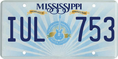 MS license plate IUL753