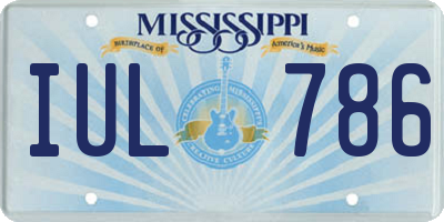 MS license plate IUL786