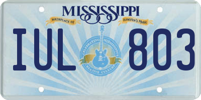 MS license plate IUL803