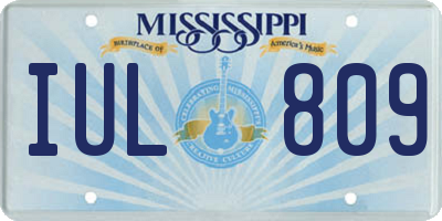 MS license plate IUL809