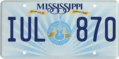 MS license plate IUL870