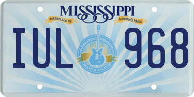 MS license plate IUL968