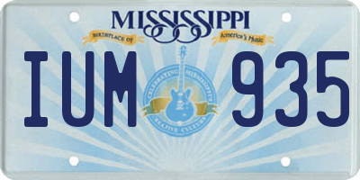 MS license plate IUM935