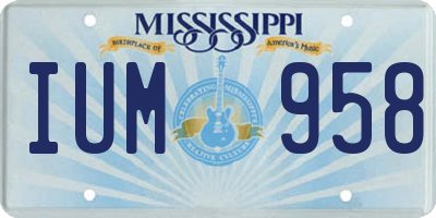 MS license plate IUM958