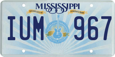 MS license plate IUM967