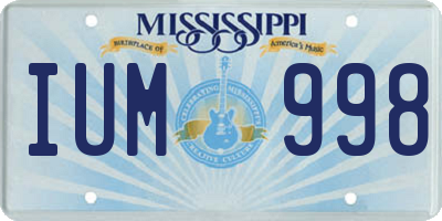 MS license plate IUM998