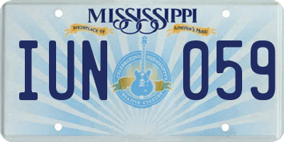 MS license plate IUN059