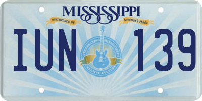 MS license plate IUN139