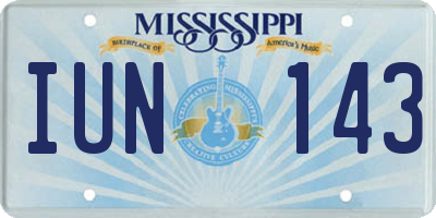 MS license plate IUN143