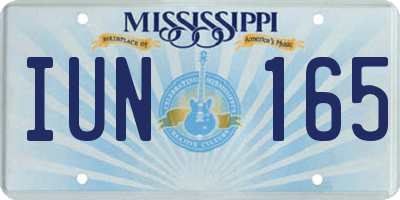 MS license plate IUN165