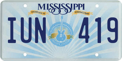 MS license plate IUN419