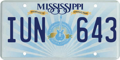 MS license plate IUN643