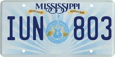 MS license plate IUN803