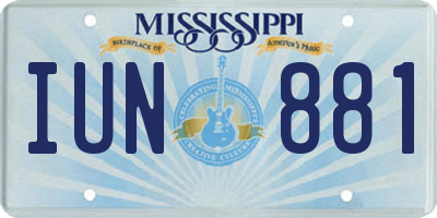 MS license plate IUN881