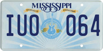 MS license plate IUO064