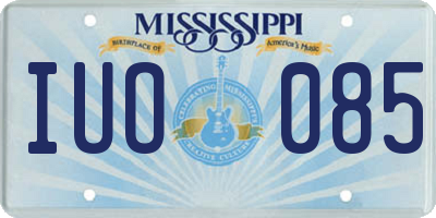 MS license plate IUO085