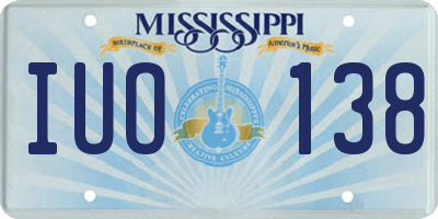 MS license plate IUO138