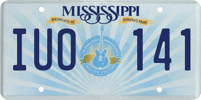 MS license plate IUO141