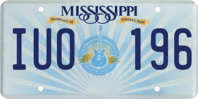 MS license plate IUO196