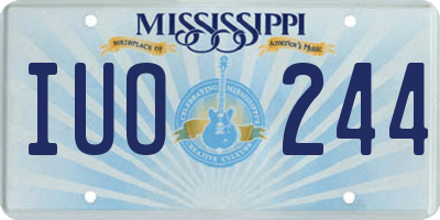 MS license plate IUO244