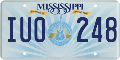 MS license plate IUO248