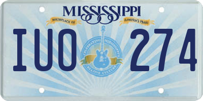 MS license plate IUO274