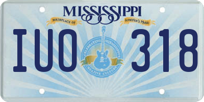 MS license plate IUO318