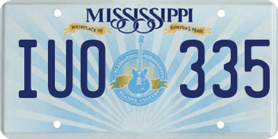 MS license plate IUO335