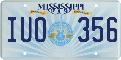 MS license plate IUO356