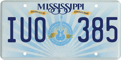 MS license plate IUO385