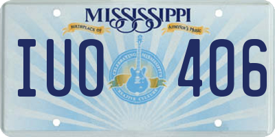 MS license plate IUO406