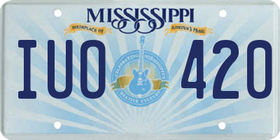 MS license plate IUO420