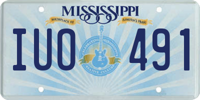 MS license plate IUO491