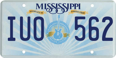 MS license plate IUO562