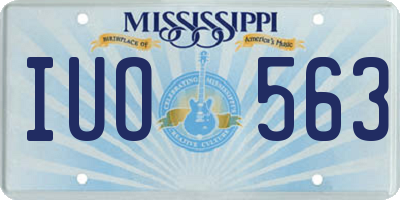 MS license plate IUO563