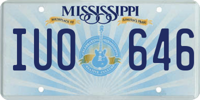 MS license plate IUO646