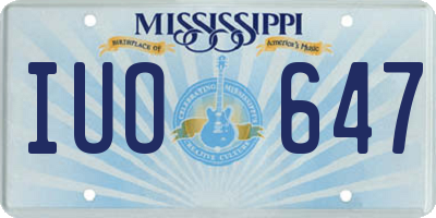 MS license plate IUO647