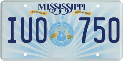 MS license plate IUO750