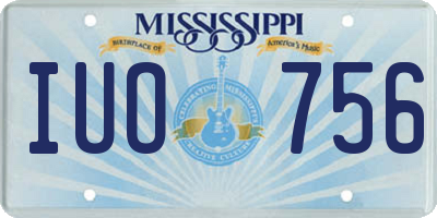 MS license plate IUO756