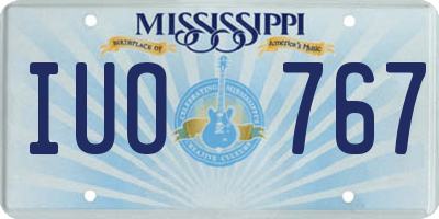MS license plate IUO767