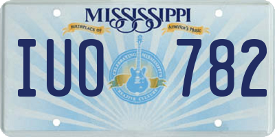 MS license plate IUO782