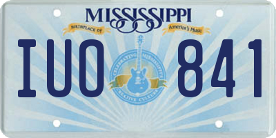 MS license plate IUO841