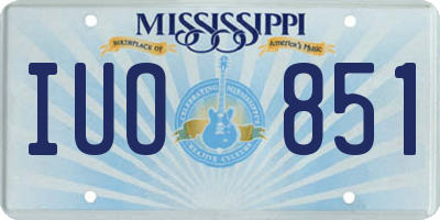 MS license plate IUO851