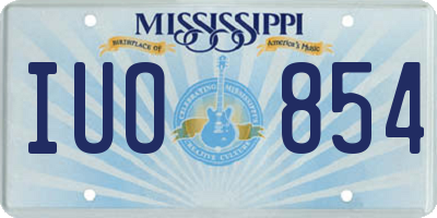 MS license plate IUO854