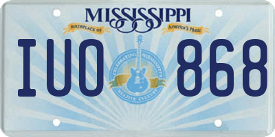 MS license plate IUO868