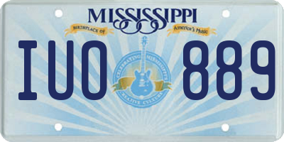 MS license plate IUO889