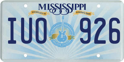 MS license plate IUO926