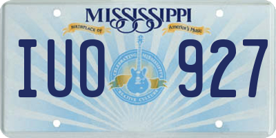 MS license plate IUO927