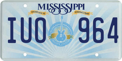 MS license plate IUO964
