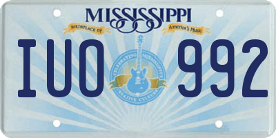 MS license plate IUO992
